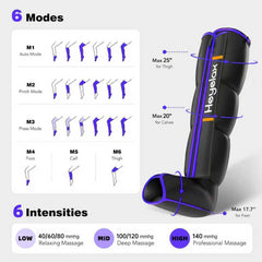 Heyelax leg massager included premium fitness bag for portable use.