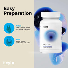 Heylo Health Methylene Blue capsules daily-use blister pack.