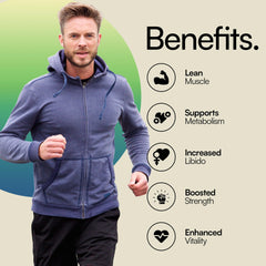 Heylo Health Tongkat Ali bottle label hints at energy and focus support.