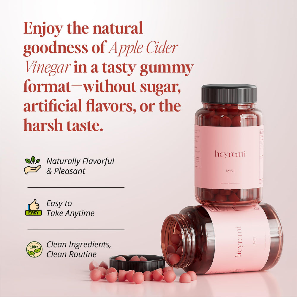 close-up of heyremi gummies emphasizes chewy texture for easy daily use