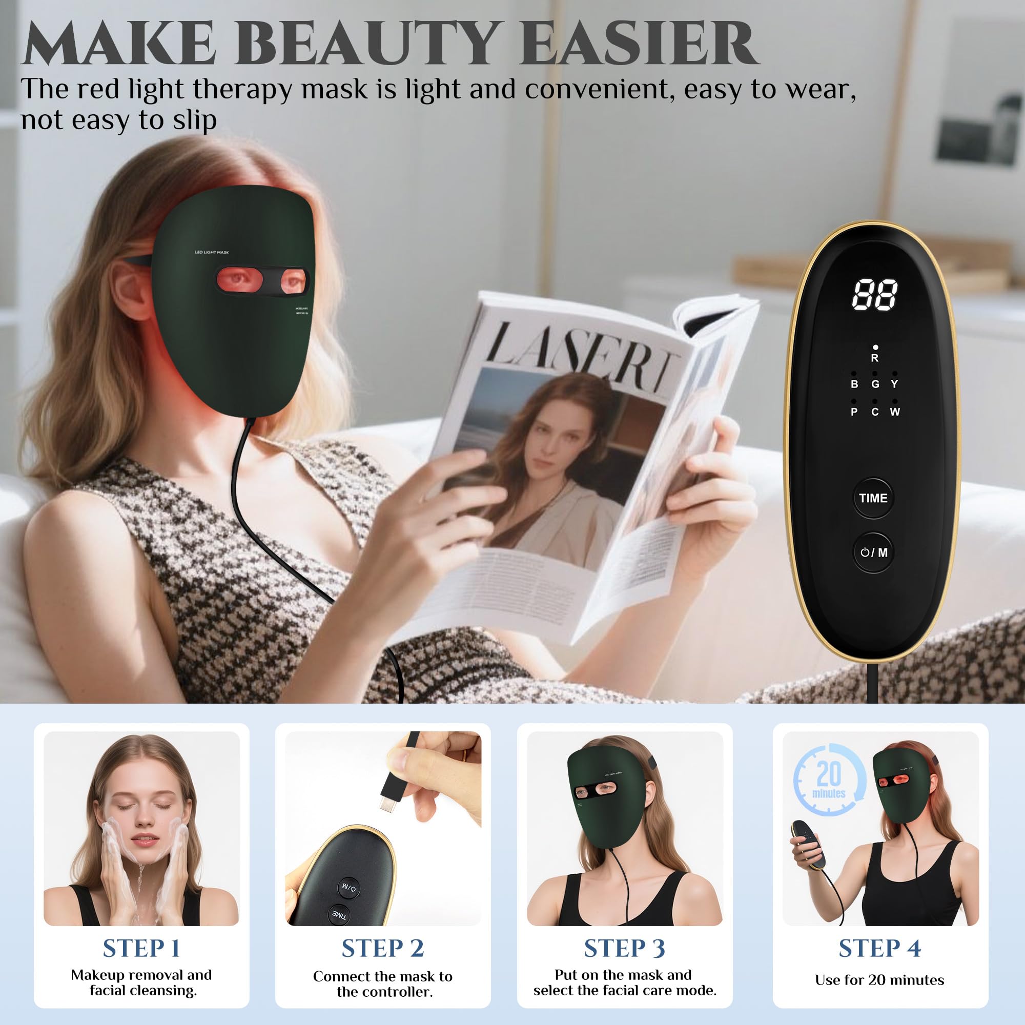 HGYYGACN soft silicone mask rests comfortably on the face.