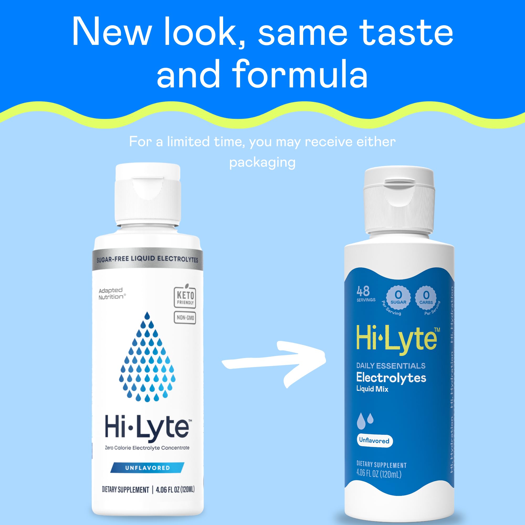 Hi-Lyte bottle pour shows drops entering water for quick hydration