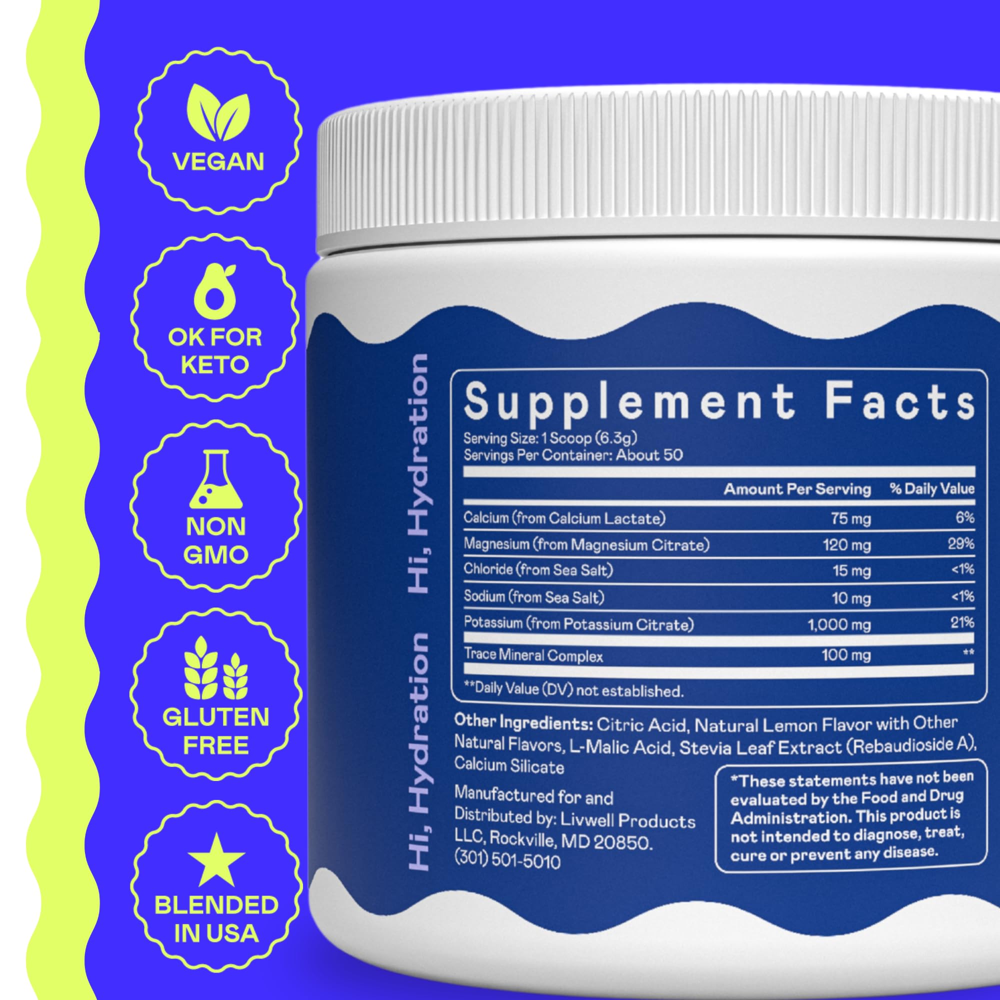 Hi-Lyte K1000 bottle with scoop ready for use during workouts.