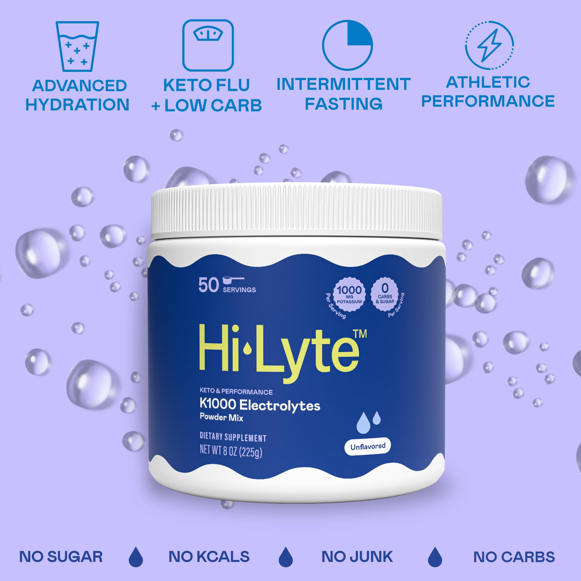Hi-Lyte K1000 hydration in a glass to support sustained energy.