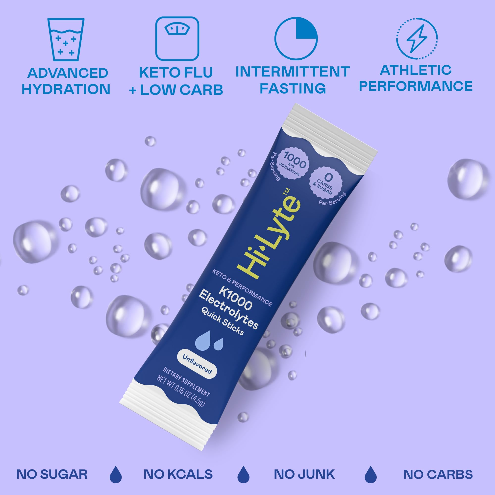 Hi-Lyte K1000 hydration packets glass ready for refreshing hydration after activity.