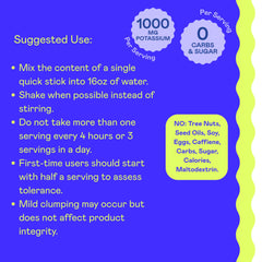 Hi-Lyte K1000 hydration packets scoop illustrating easy, zero-sugar electrolyte mix.