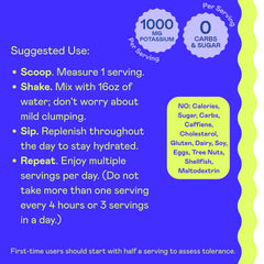 Hi-Lyte K1000 ingredients close-up highlighting minerals and potassium.