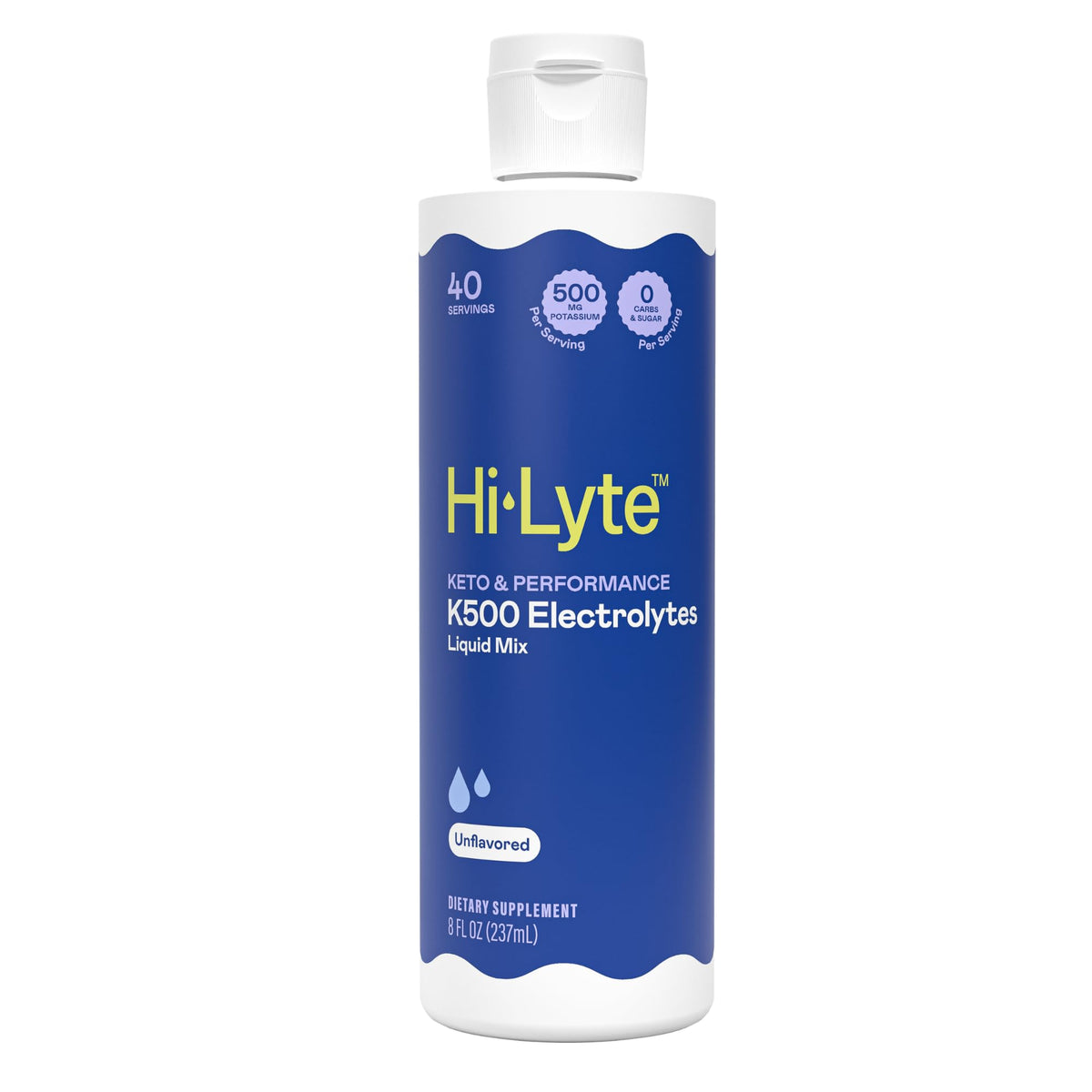 Hi-Lyte K500 unflavored bottle pour supports on-the-go hydration