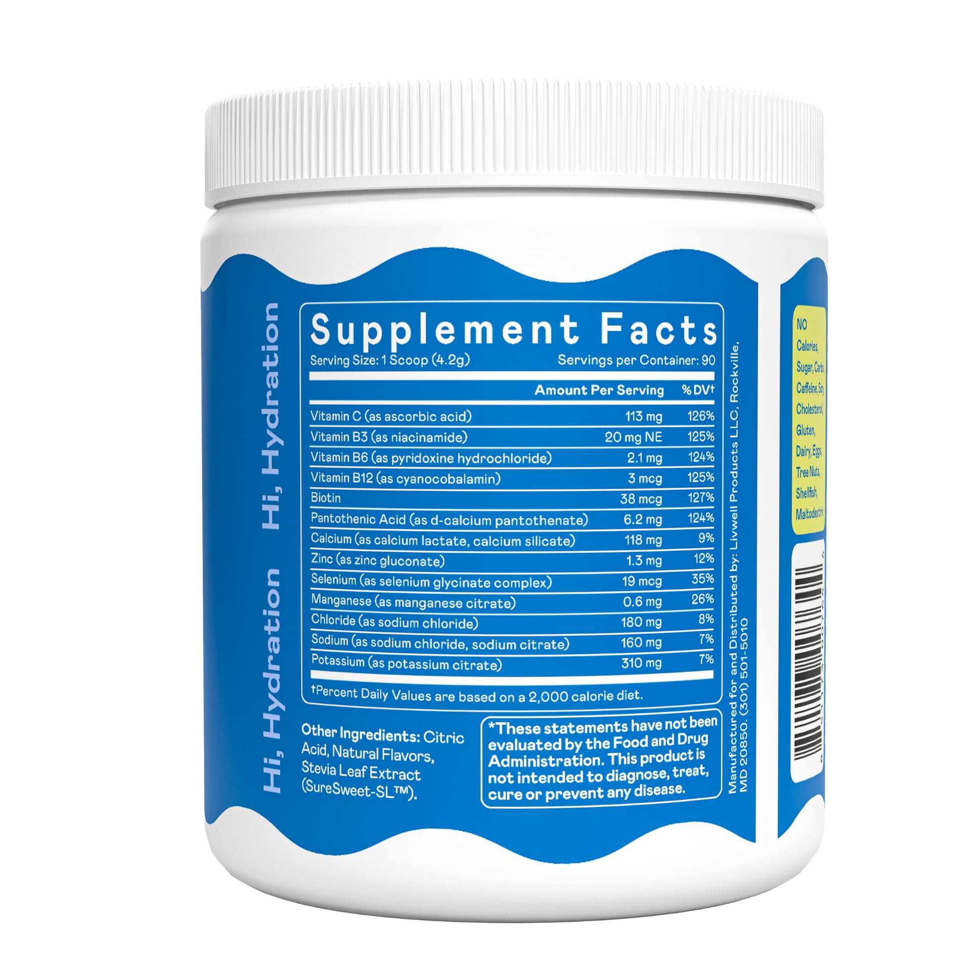 Hi-Lyte keto-friendly, gluten-free packaging supports daily hydration.