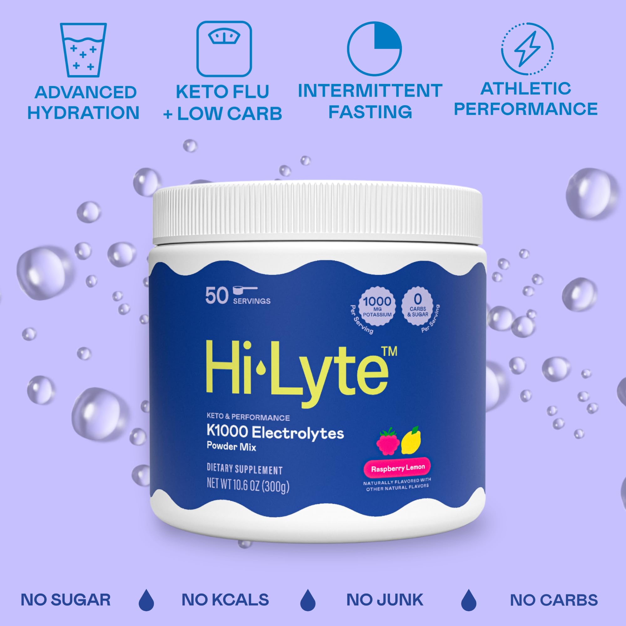 Mixture in water shows refreshing raspberry-lemon flavor and electrolyte balance.