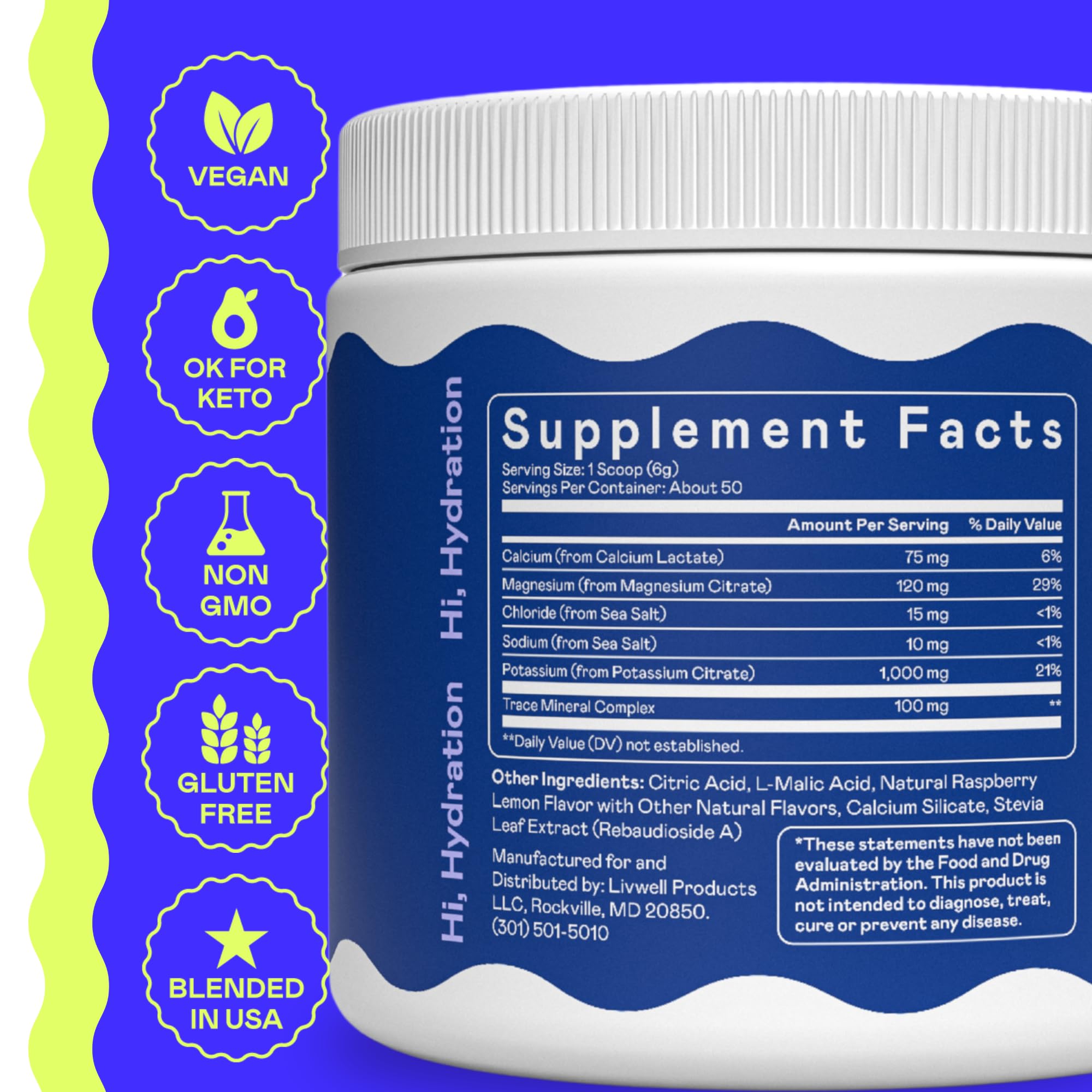 Pouring Hi-Lyte Keto K1000 into water demonstrates easy hydration after workouts.