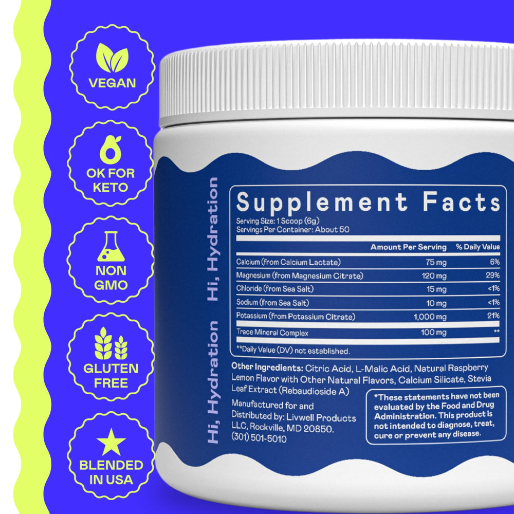 Pouring Hi-Lyte Keto K1000 into water demonstrates easy hydration after workouts.