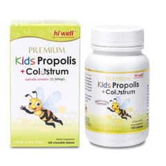Hi Well Kids Propolis bottle—kid-friendly chewables for daily immune support.