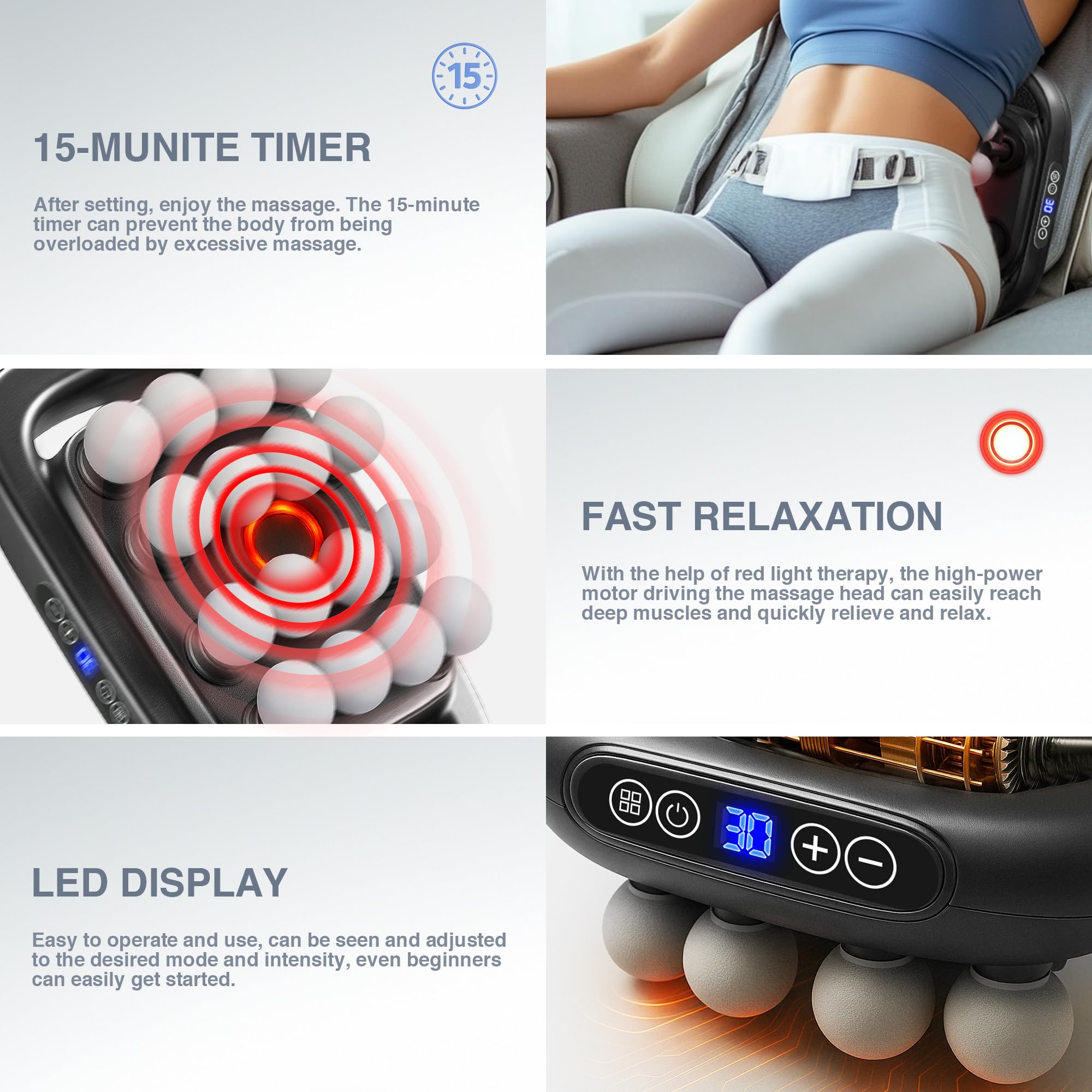 HIADGUNNR 3 modes 30 intensities display for customized therapy.