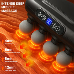 HIADGUNNR deep-tissue massage head delivering targeted muscle relief.
