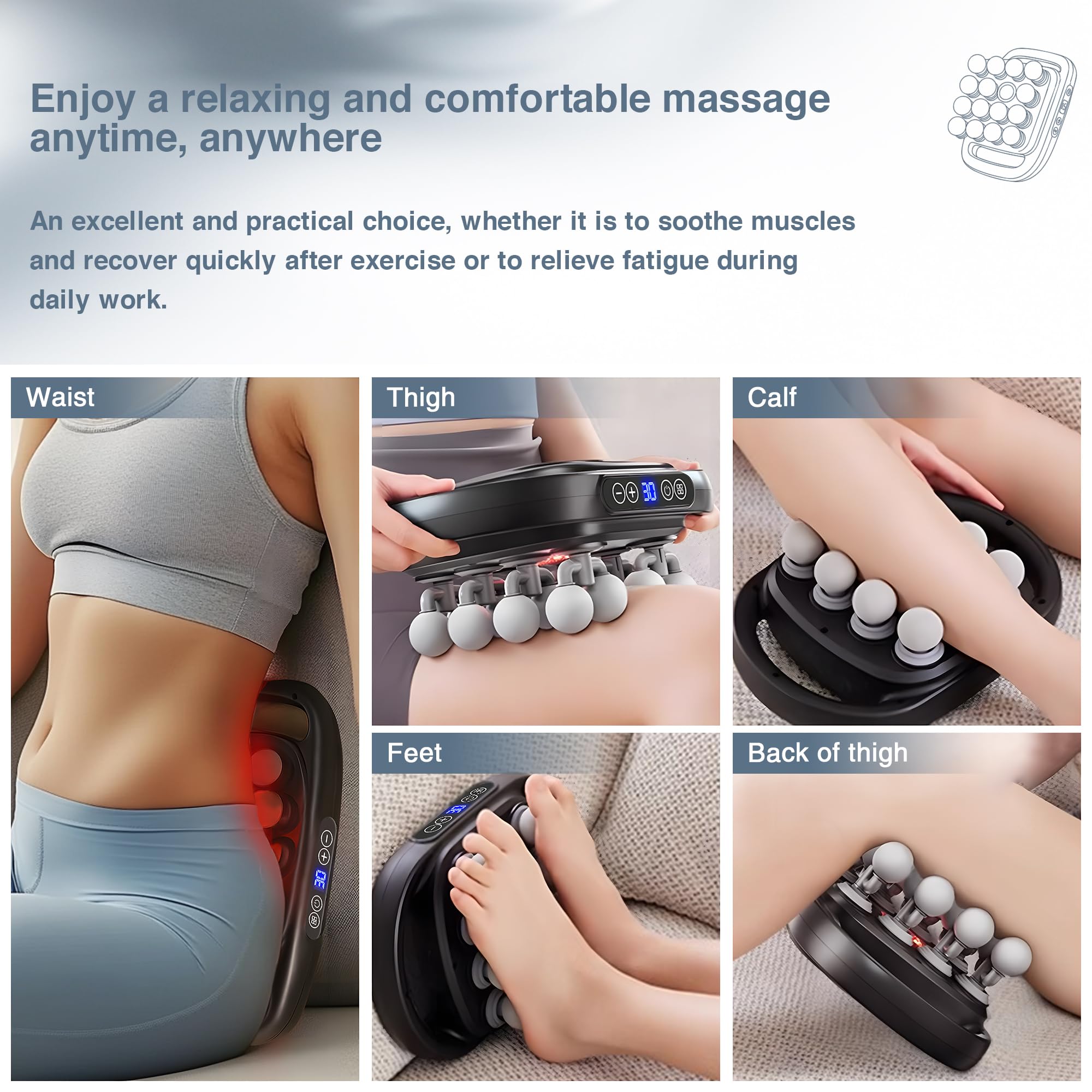 HIADGUNNR portable design with fast USB-C charging for workouts.