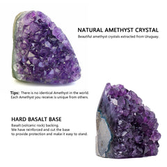 HIBCIGA amethyst crystal rough piece highlights vibrant purple hues for decorative display.