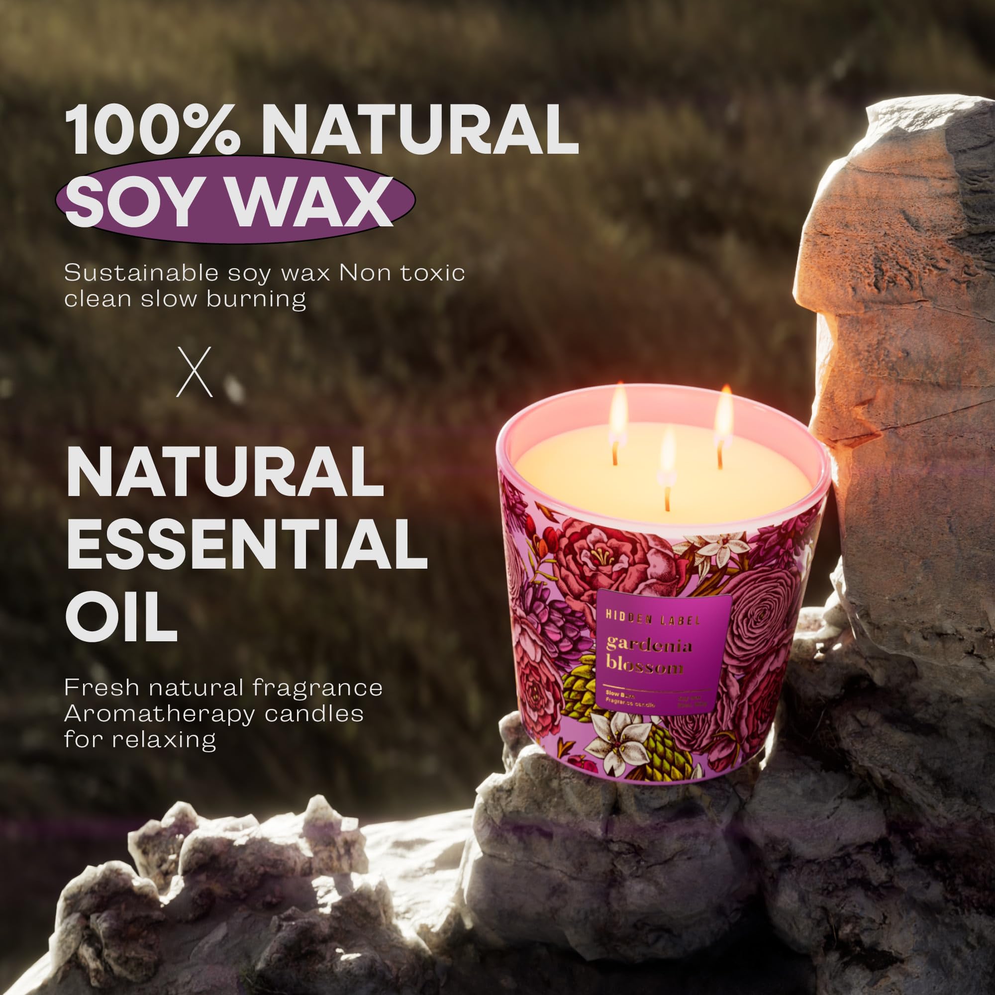 Hidden Label 30oz candle provides long-lasting ambiance