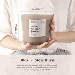 Hidden Label amber-wood jasmine jar close-up shows premium glass.