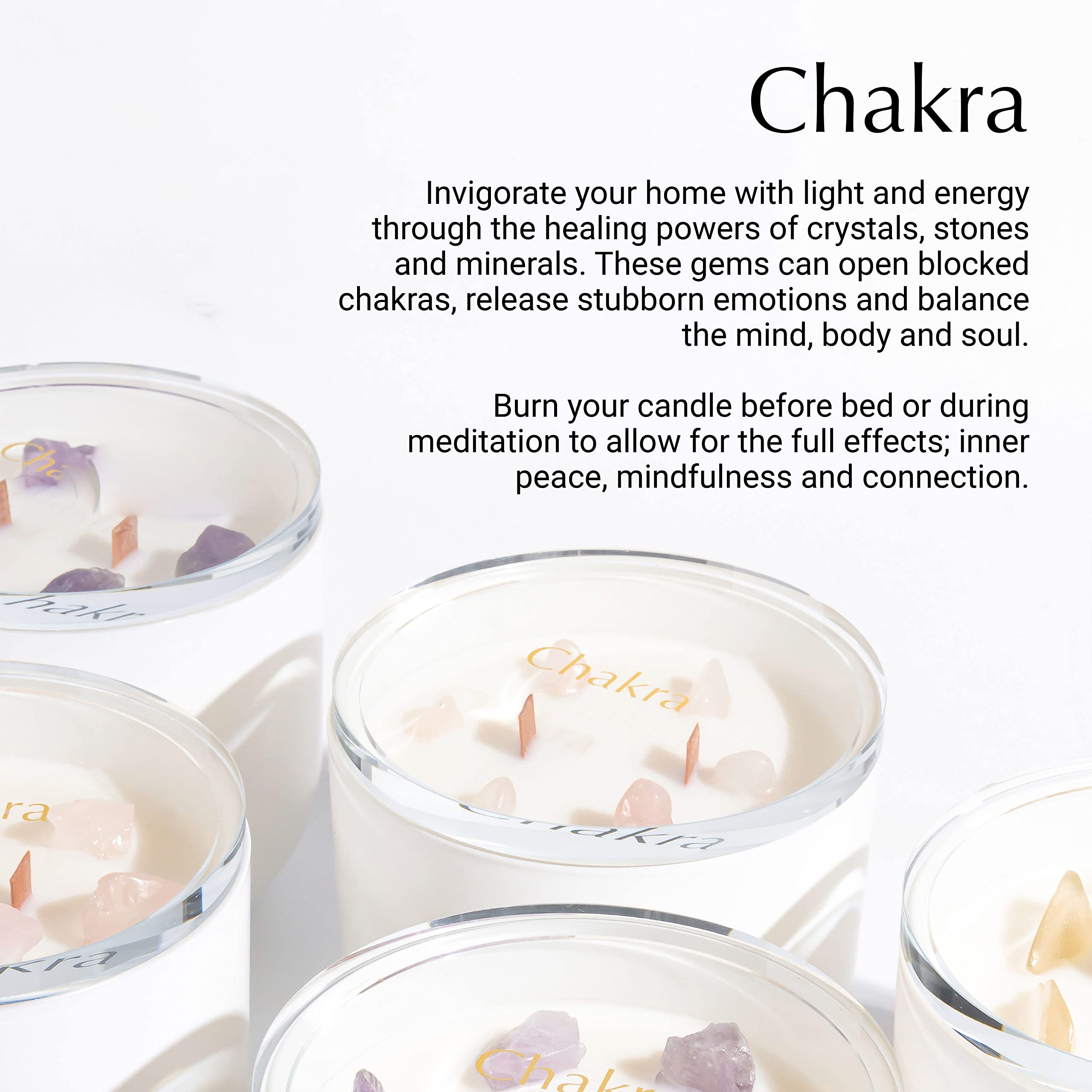 Hidden Label Aventurine wealth crystal candle with embedded gem for balanced vibes