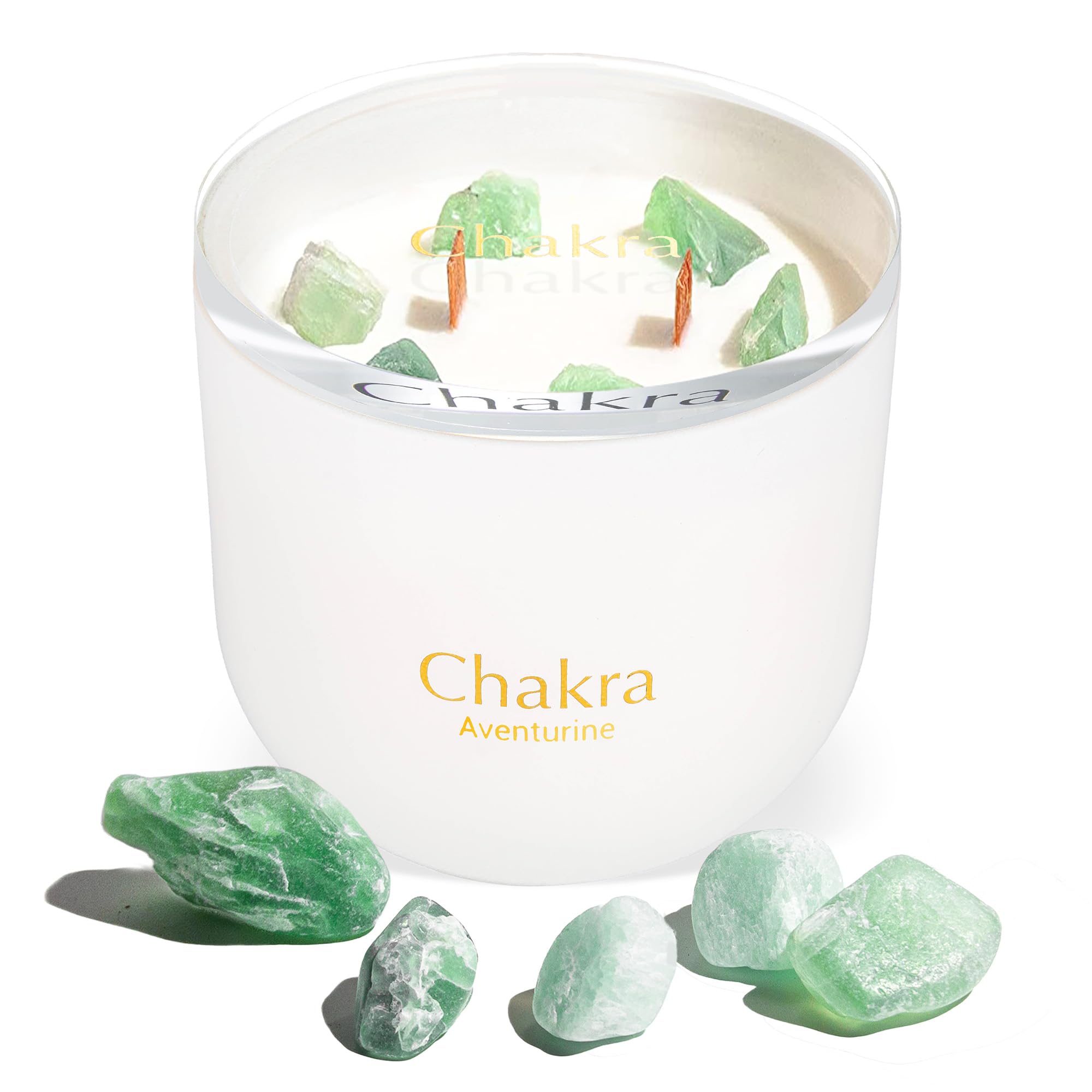 Hidden Label Healing Crystal Candle with Aventurine crystal inside for mindful ambiance