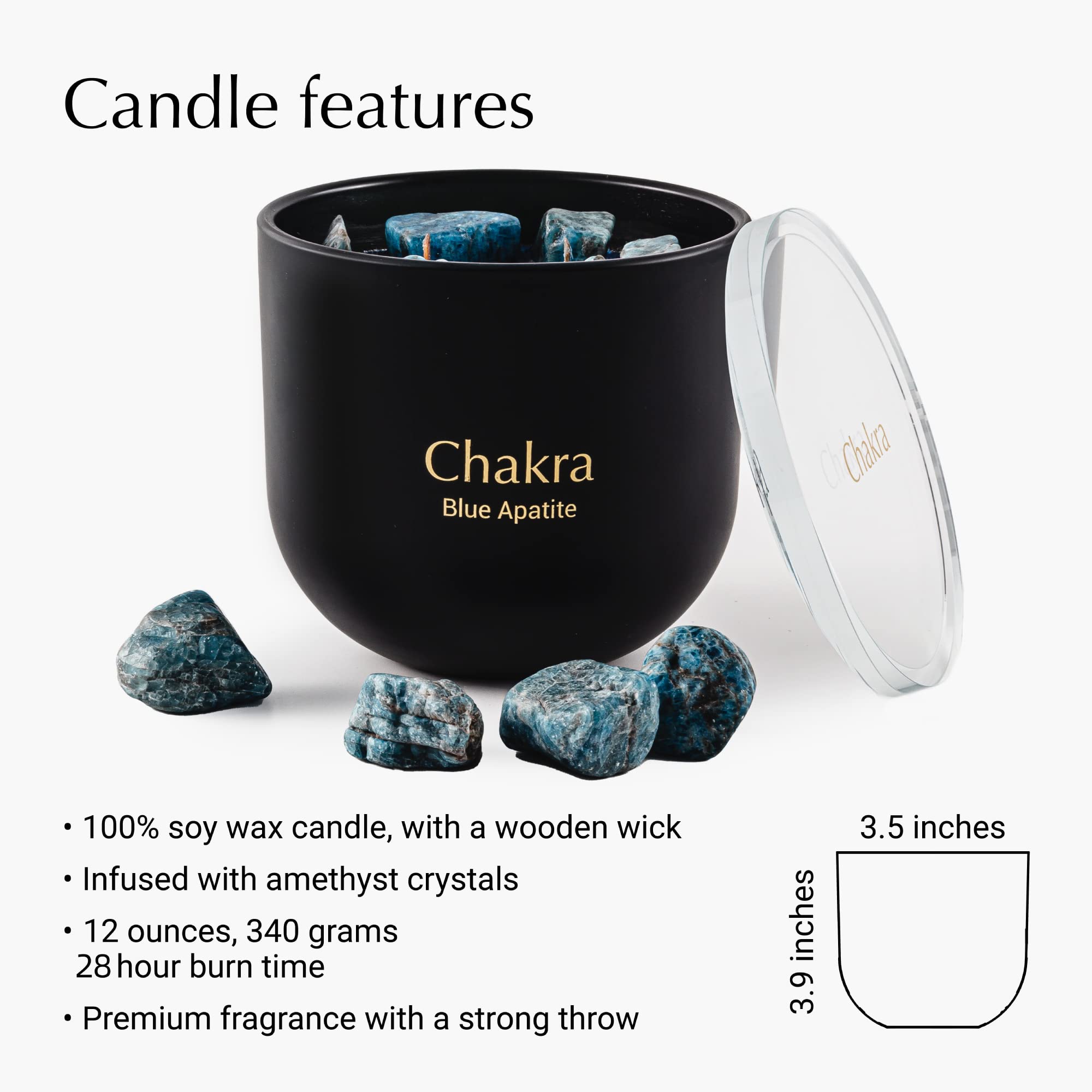 Hidden Label candle reveals crystals inside for mindful rituals