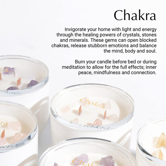 Hidden Label Wood-Wick Crystal Candle crackles softly for a cozy fireside vibe.