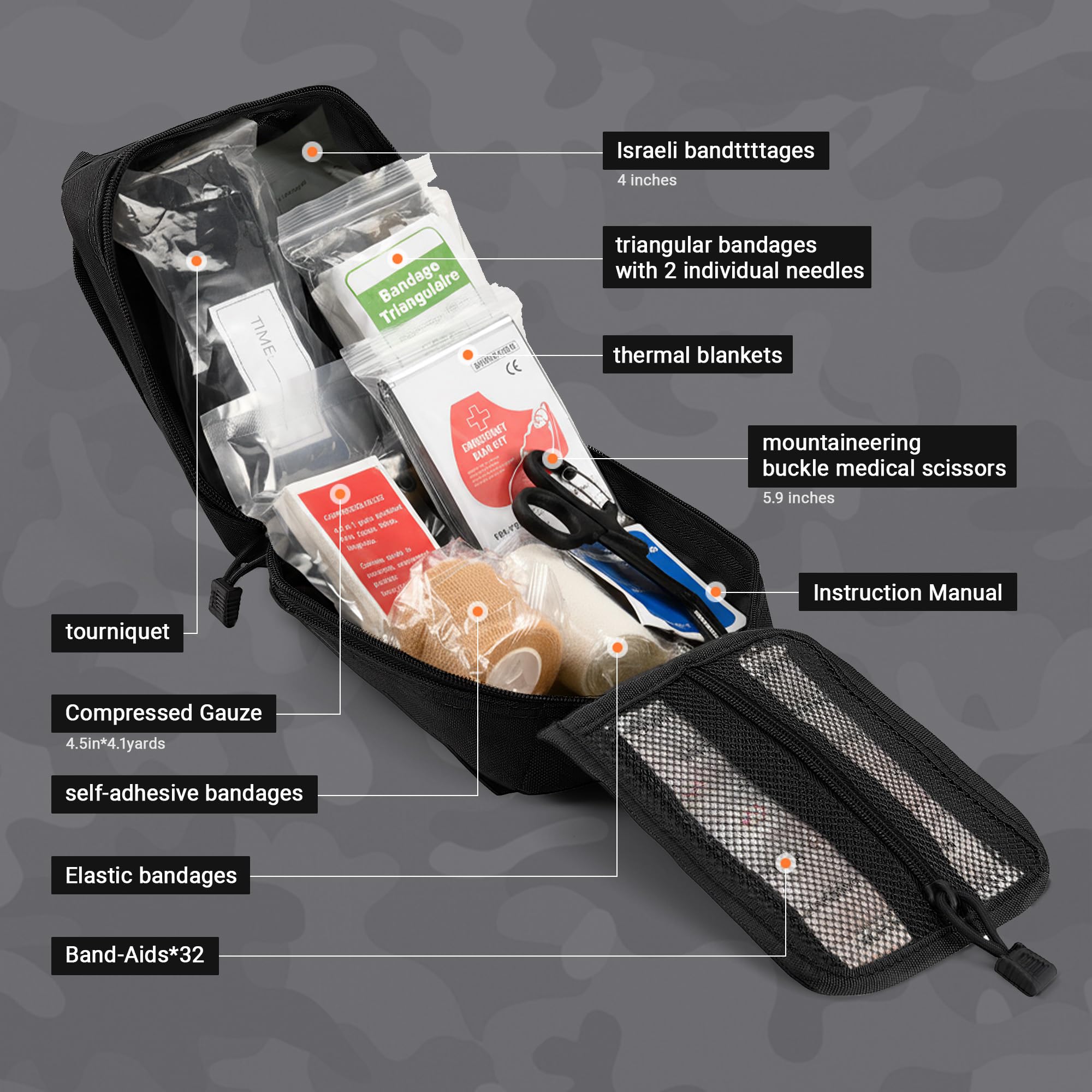 HidroPony IFAK trauma kit Israeli bandage ready for compact emergency care on the go.