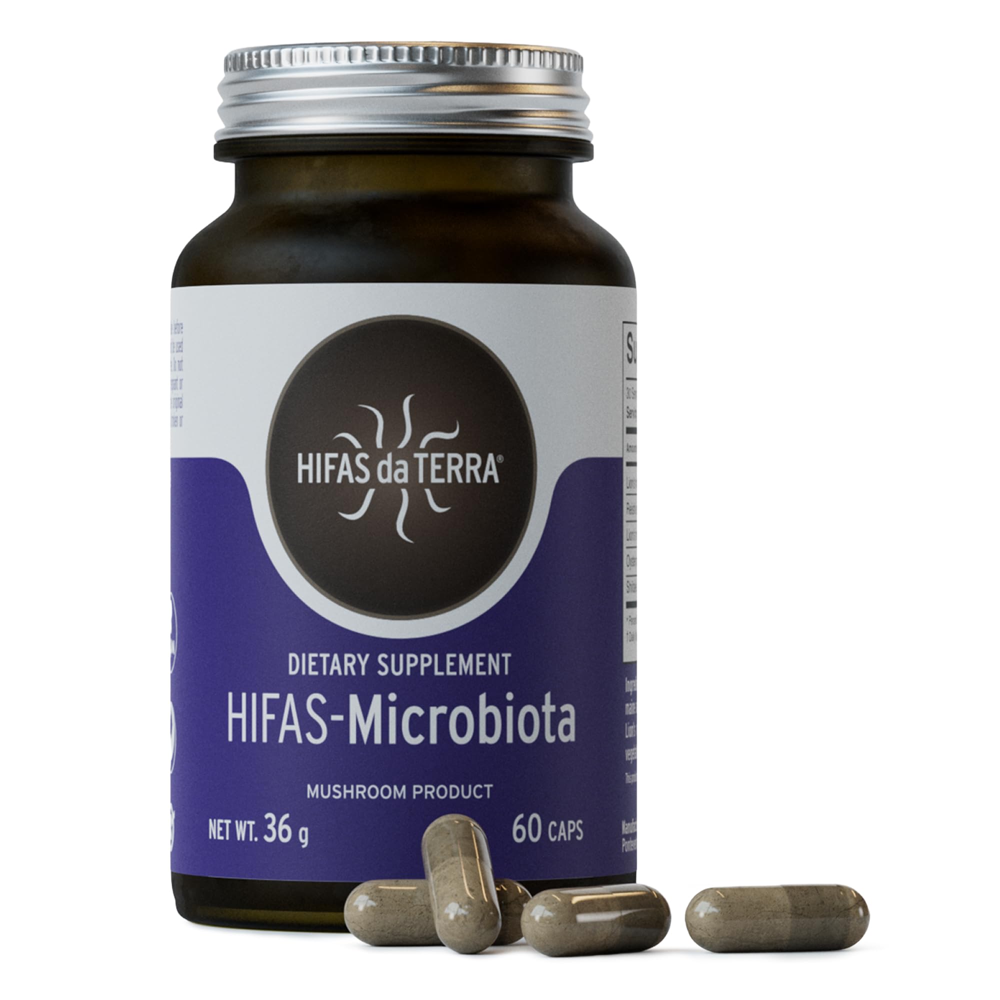 HIFAS-MICROBIOTA bottle front with capsules for gut balance