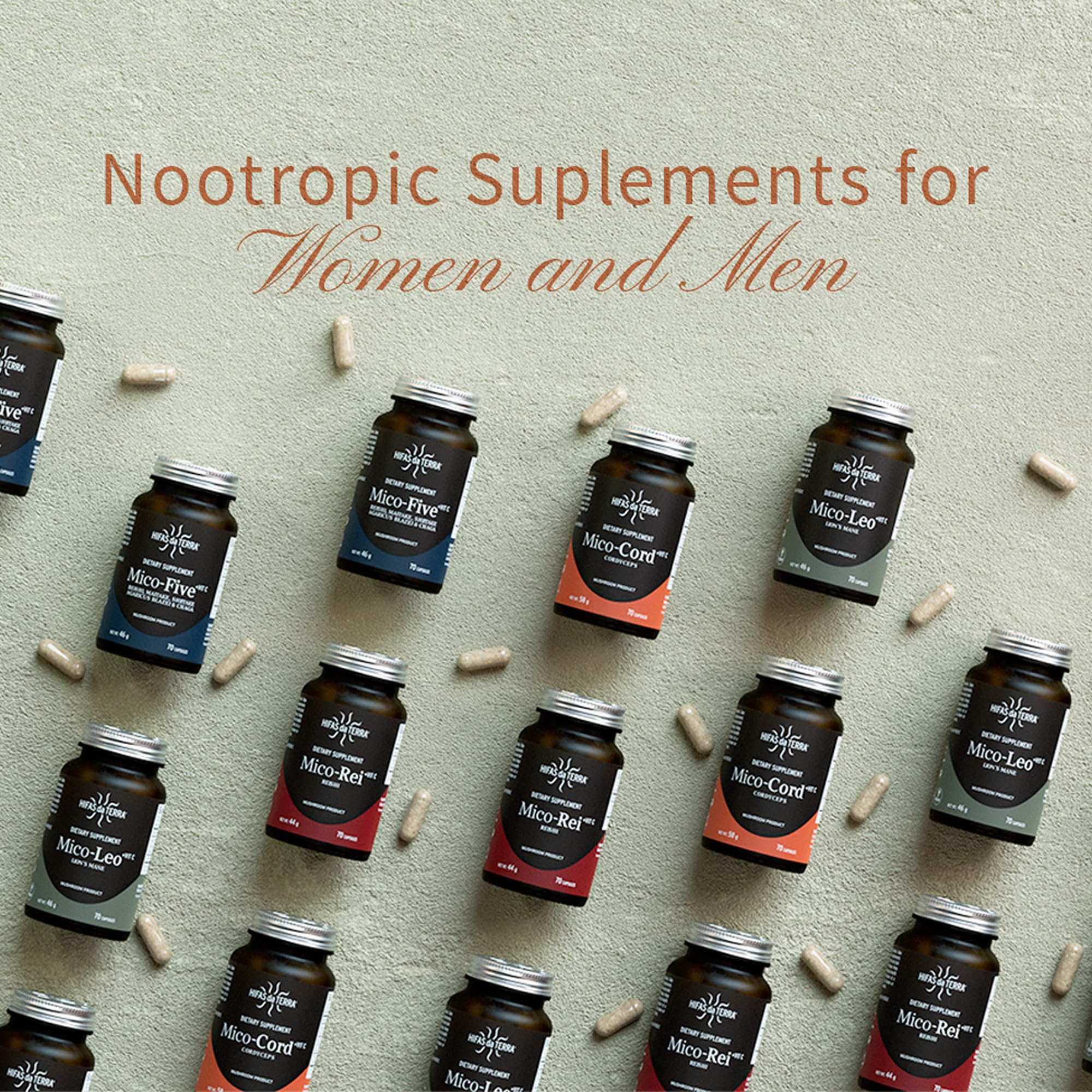 HIFAS DA TERRA Mico-Rei vegan capsules integrated into a wellness routine.