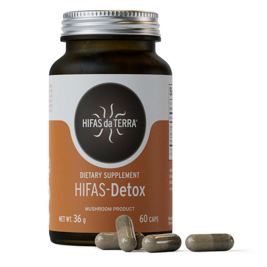 HIFAS Detox maitake capsules in a bottle, supporting daily immune wellness.