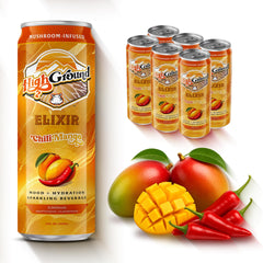 High Ground Elixir bottle showing chili mango flavor for focused mood and balanced energy