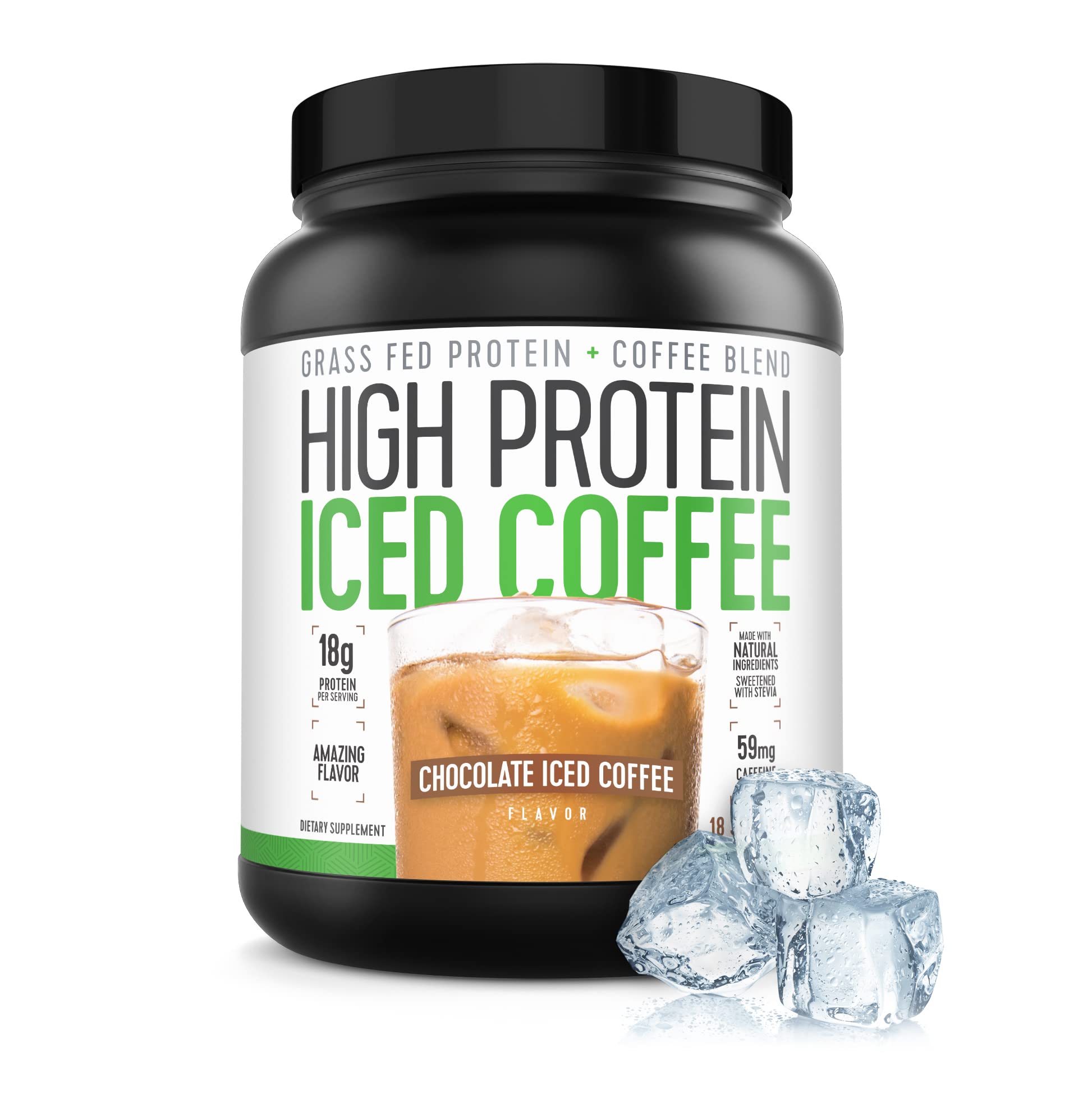 High Protein Iced Coffee setup for cold brew with rich chocolate finish.