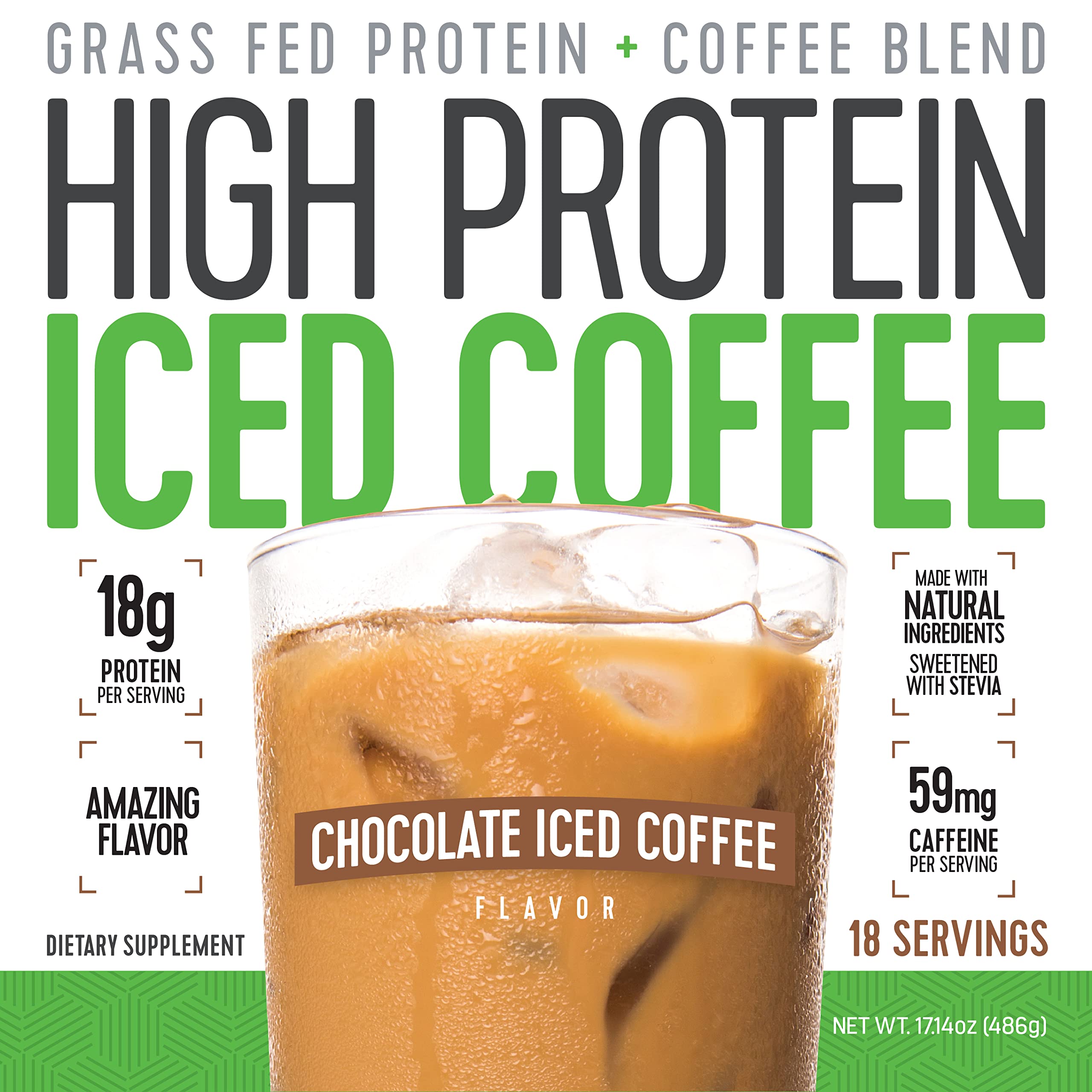 High Protein Iced Coffee cup with foam signals post-workout refuel potential.