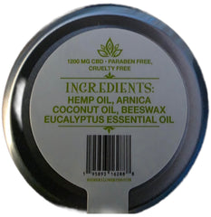 Higher Flower Hemp Muscle Balm packaging with ingredients list for transparency and trust