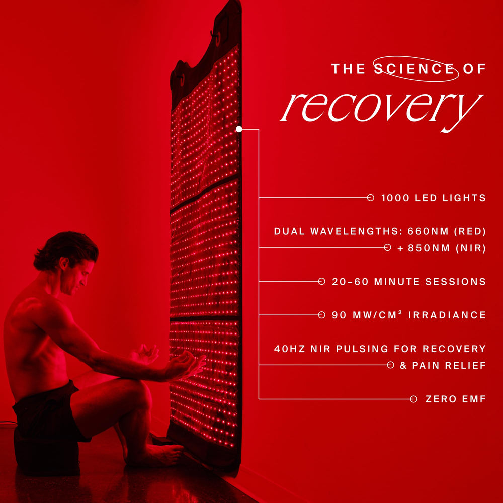 HigherDOSE red light therapy promotes skin glow and even tone