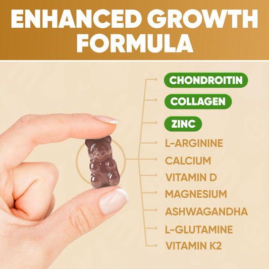 Pouring HighSpot Height Growth Gummies for easy daily intake.