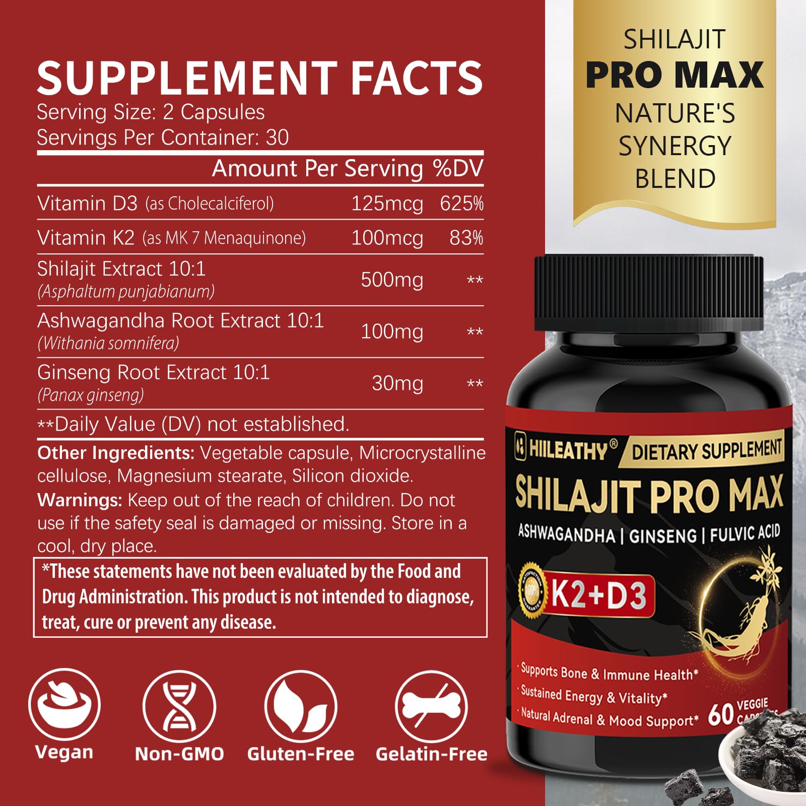 Hiiileathy Shilajit Pro Max lab-tested USA production for trusted quality.