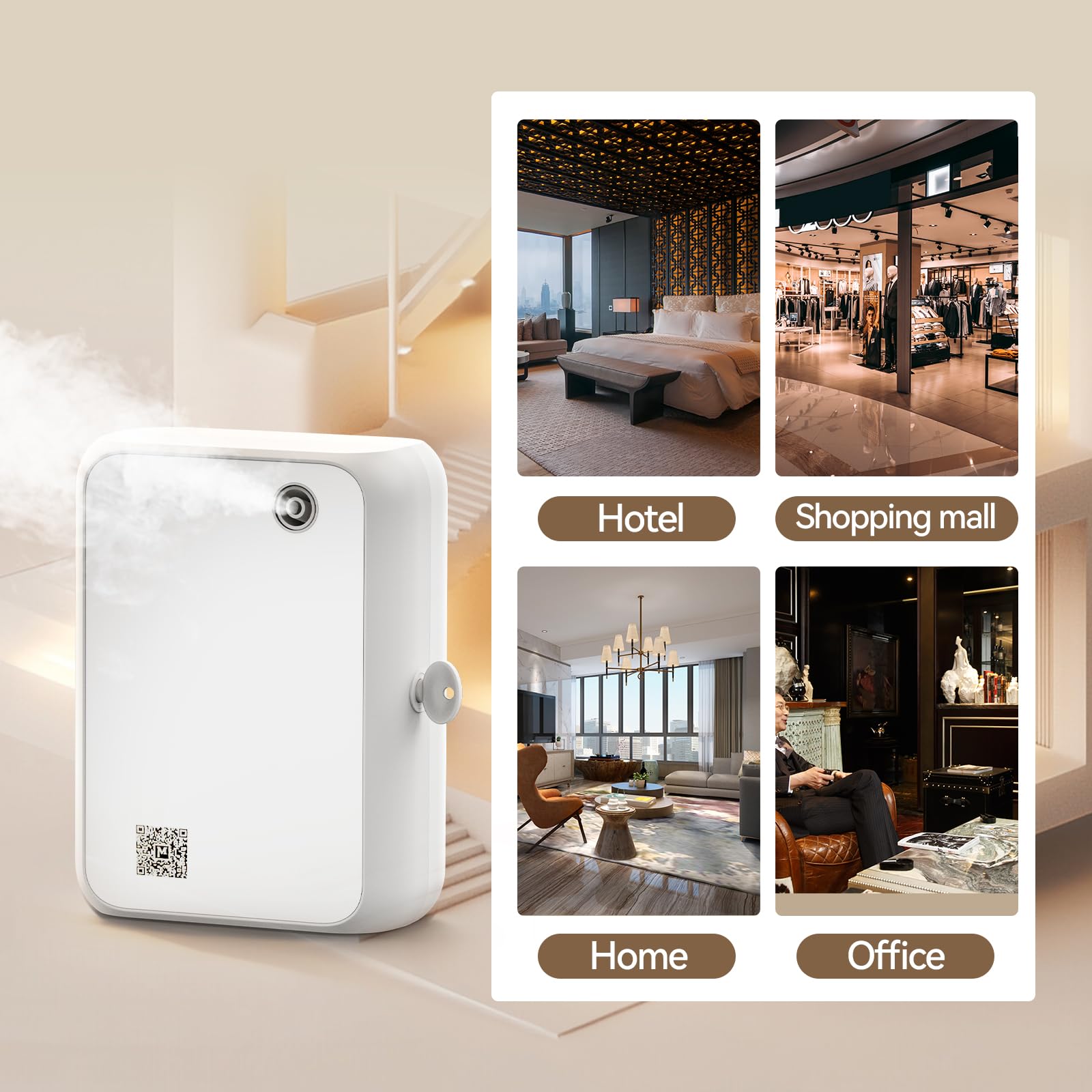 Hijoc diffuser suitable for home, office, hotel, and spa settings.