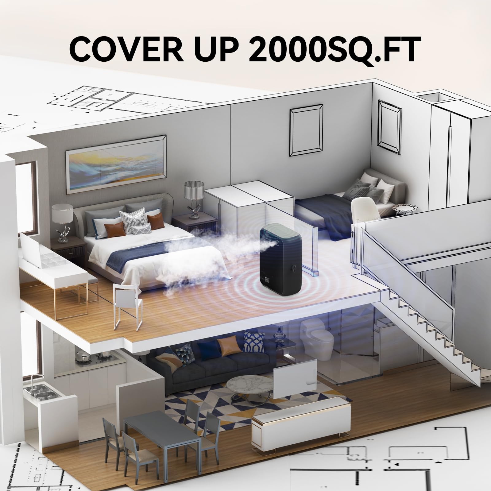 Hijoc wall-mount stickers included show versatile installation options.