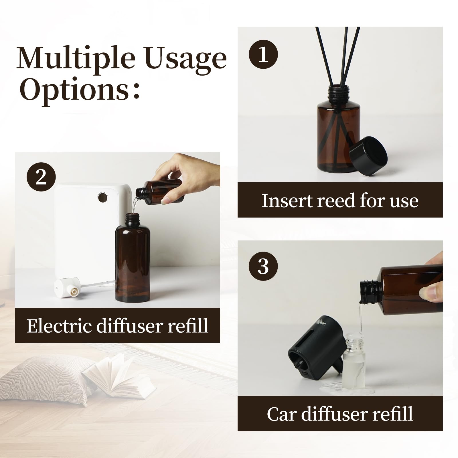 Hijoc White Jasmine diffuser oil 500ml bottle adding floral sophistication.