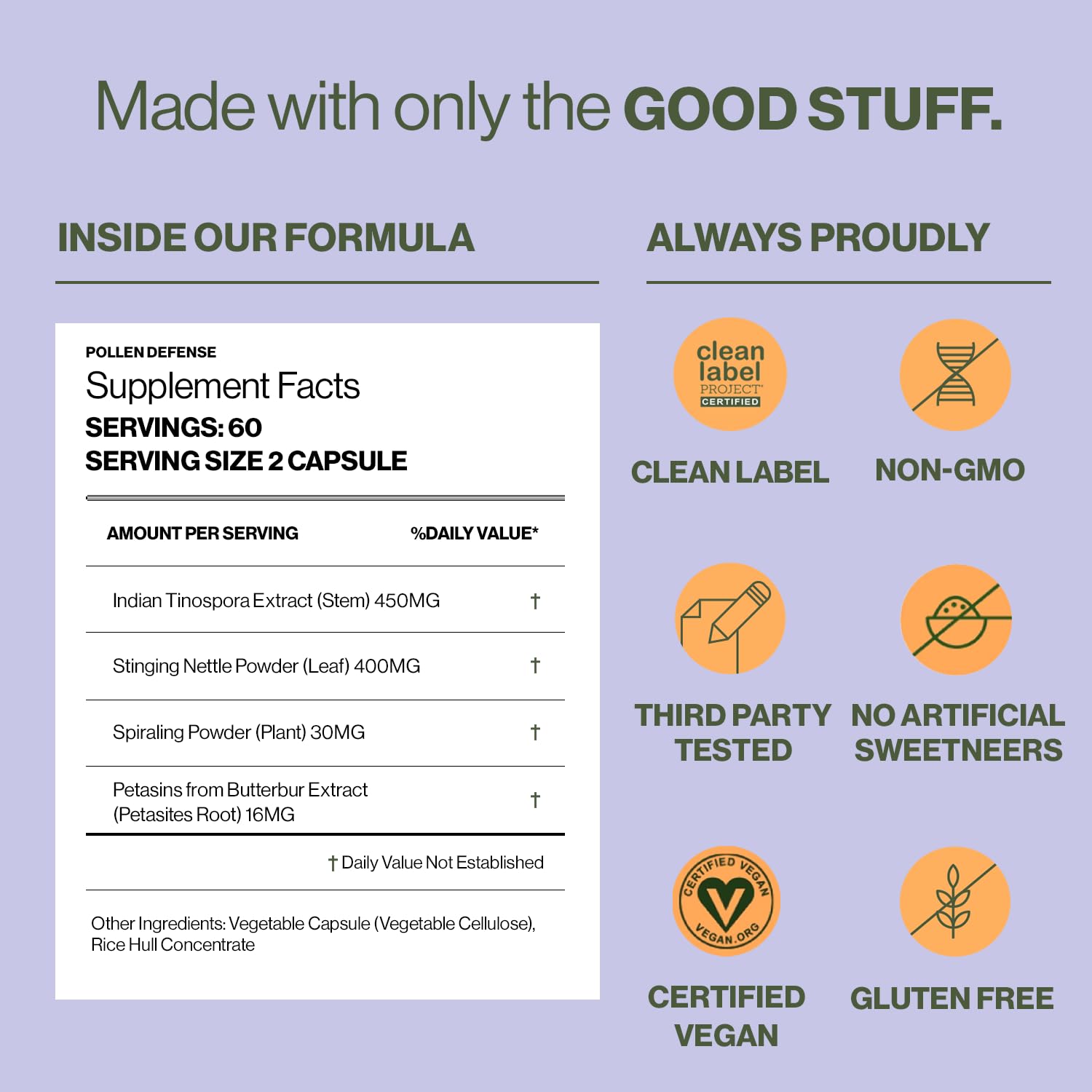 Hilma Clean Label Certification badge signals high-quality, drug-free ingredients.