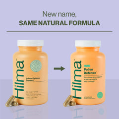 Hilma Natural Sinus Support capsules closeup highlighting convenient daily use.