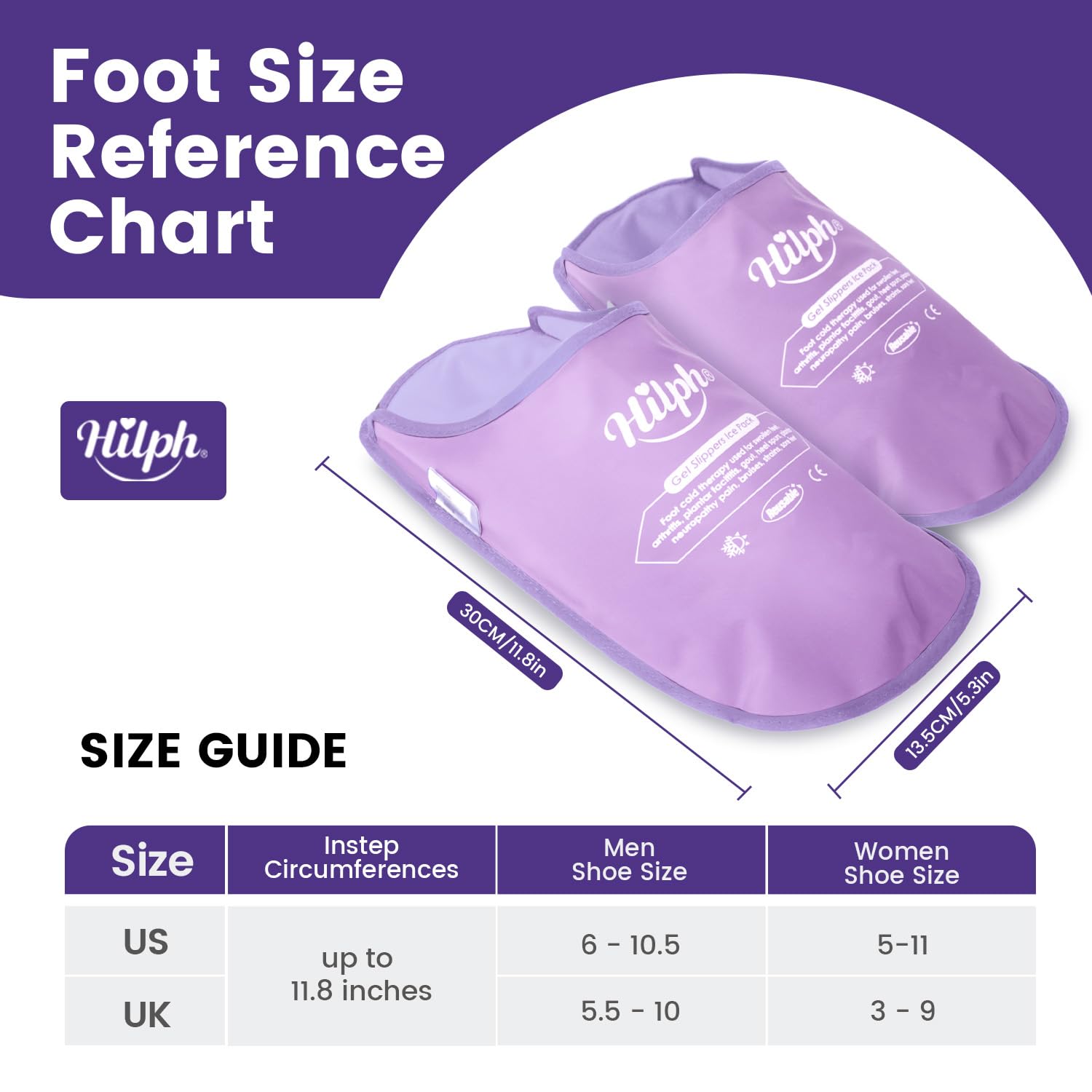 Hilph Foot Ice Pack Slippers ideal for hot or cold therapy sessions.