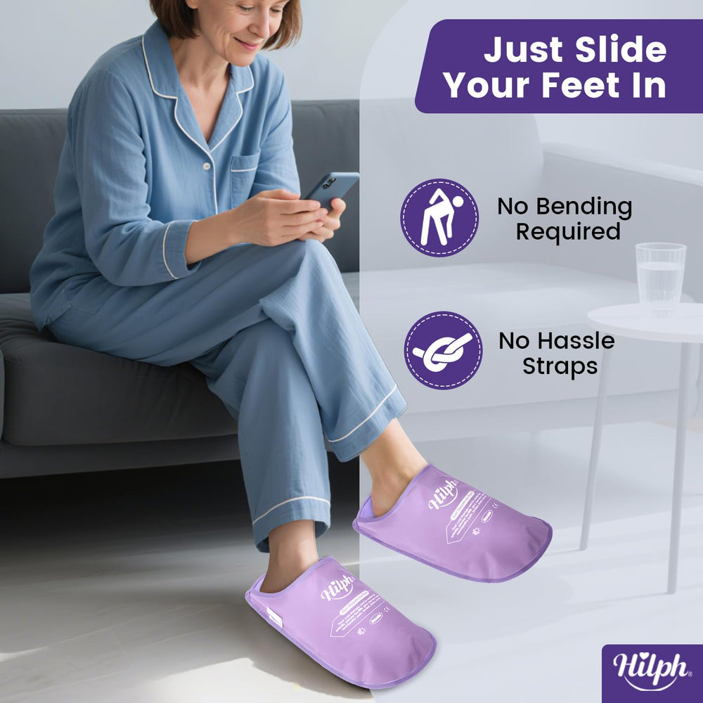 Hilph Foot Ice Pack Slippers are unisex and one-size-fits-most for swelling comfort.