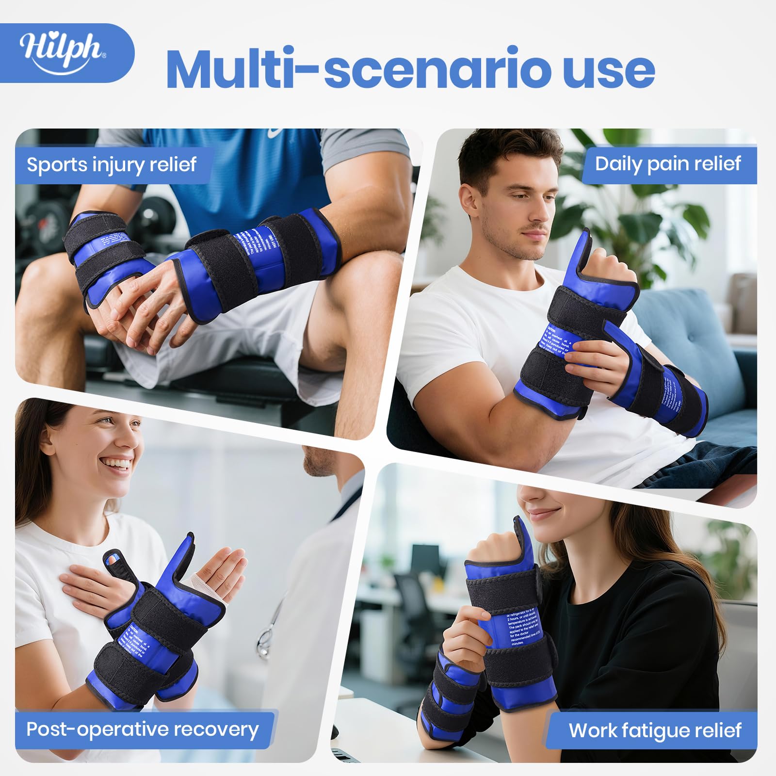 Hilph wrap in freezer ready cold therapy pose for immediate use