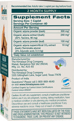 Himalaya Arjuna label view emphasizing organic, non-GMO ingredients.