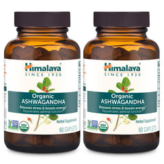 Himalaya Ashwagandha Root bottle with caplets for daily support.