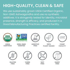 Himalaya Ashwagandha Root extract bottle label highlights potency.