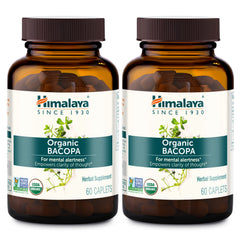 Himalaya Bacopa Monnieri bottle front showing organic nootropic support for memory and focus.